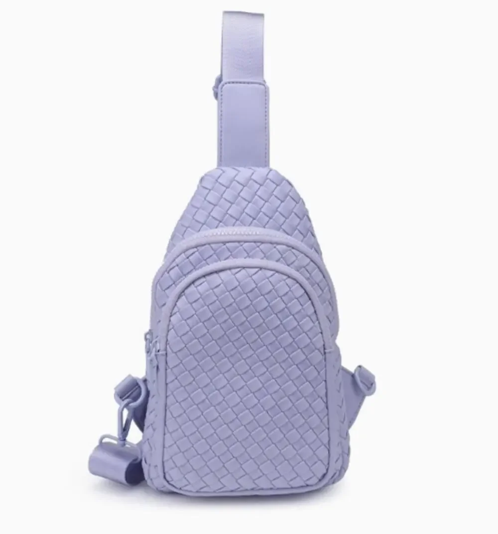 Beyond the Horizon Woven Neoprene Sling Backpack | Lilac Purple